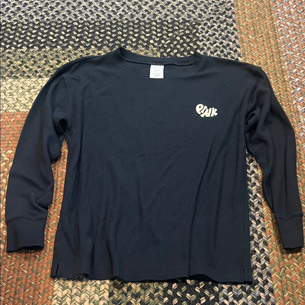 Women’s Pink brand Black Long Sleeve Shirt